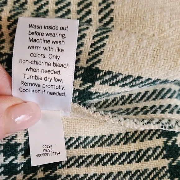 LC Lauren Conrad Green and White Utility Jacket with Plaid Pattern - Picture 8 of 8